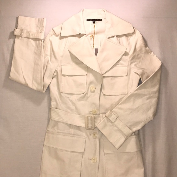 Jenne Maac white trench coat size P/4 NWT